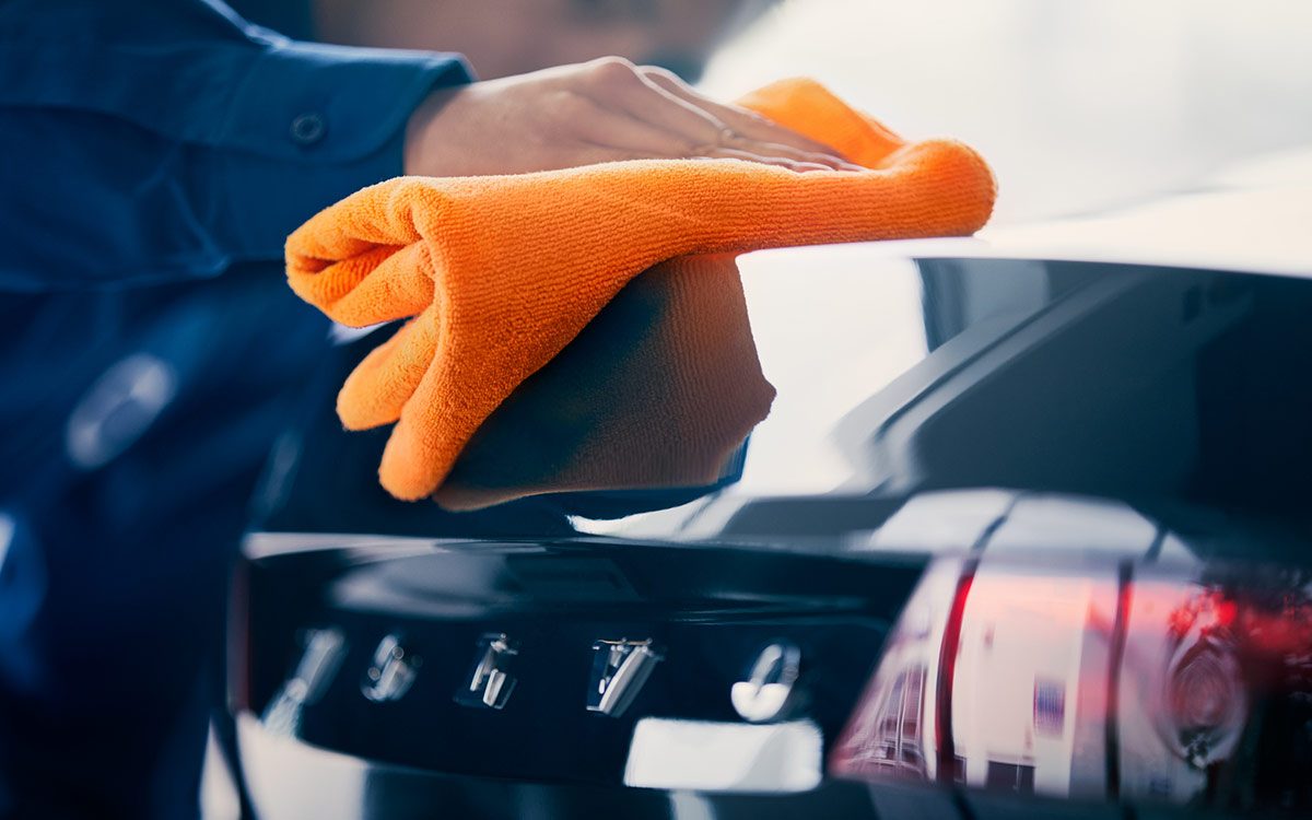 Volvo without paint damage is cleaned