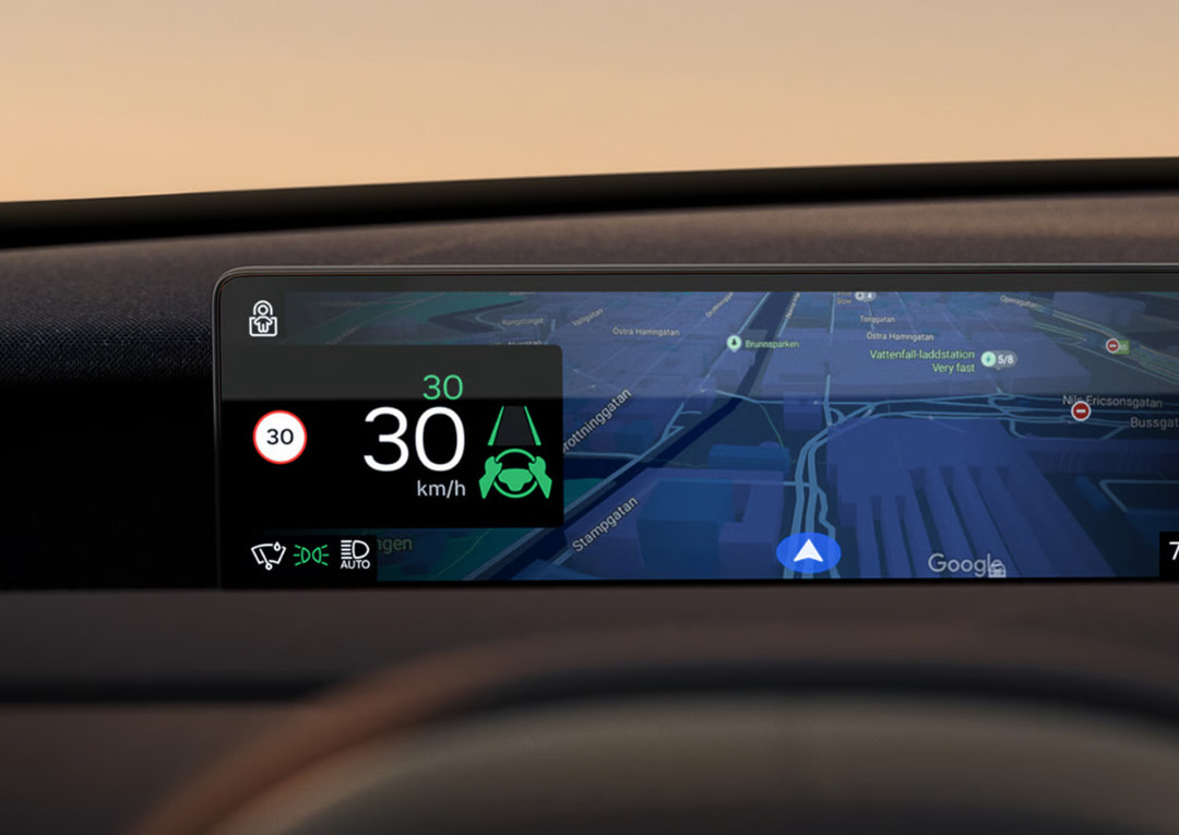 Volvo EX60 Geschwindigkeitsanzeige & Navi